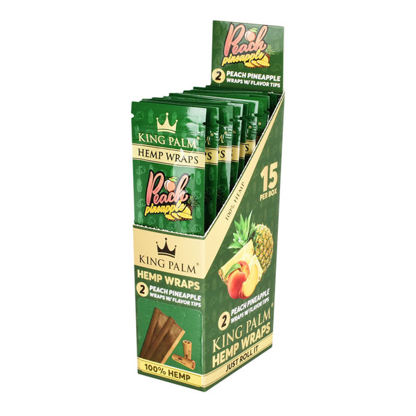 OZ PUFF King Palm - Peach Pineapple Flavoured Hemp Wraps 2-Pack